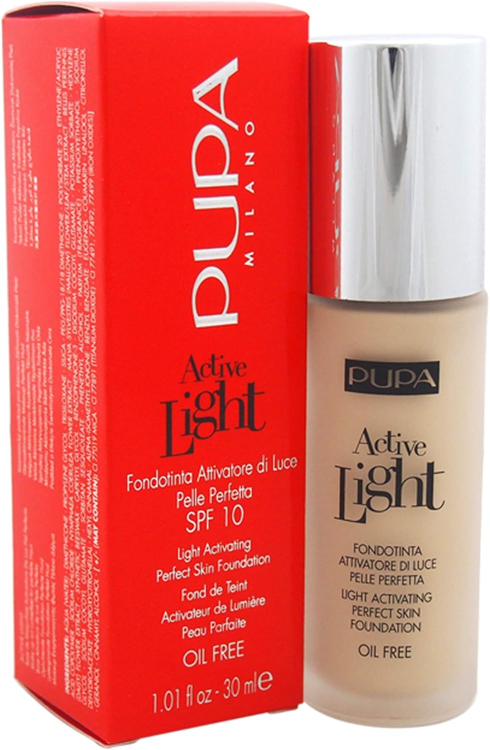 Pupa Active Light, N. 002 Ivory, 30 ml (Pack of 1)