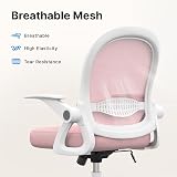 nasPaluro Pink Ergonomic Office Chair Mesh Back Flip Armrests Lumbar Support view 6
