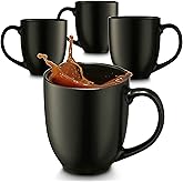 Godinger Coffee Mugs Set, Large Coffee Mug Tea Cup Hot Beverage Large Cups - 16oz., Set of 4