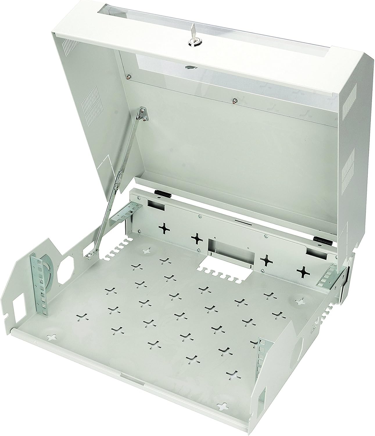 Digitus Wall mounting cabinet, SOHO, slim, 145x525x475 mm 3U rotatable, 2U fix, color grey (RAL 7035), DN-19 04U-PB - Image 3