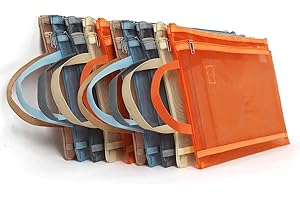 EMOMAS 10 Pack Colored Mesh Zipper Pouch Bags with Handles, Double-Layer Nylon A4 Mesh Toy Storage Bags for Building Blocks, Puzzles & Toy Storage, Travel-Friendly Organizer for School, Office & Games
