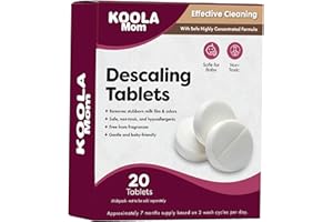 KOOLERTHINGS Descaling Tablets for Baby Bottle Washer Sterilizers & Warmers, Compatible with Momcozy & Baby Brezza Removes Stubborn Mineral Scale, Non-Toxic & Baby-Friendly, Extends Product Life 20ct - KOOLA Mom