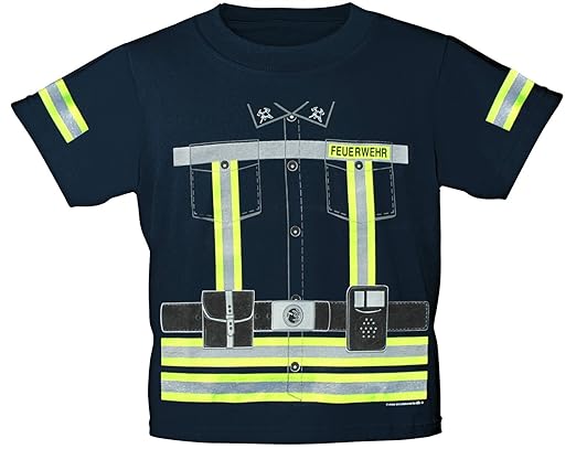 Kinder T-Shirt mit Vorder- und Rückenprint - Feuerwehr - 12701 - Gr. 86-164