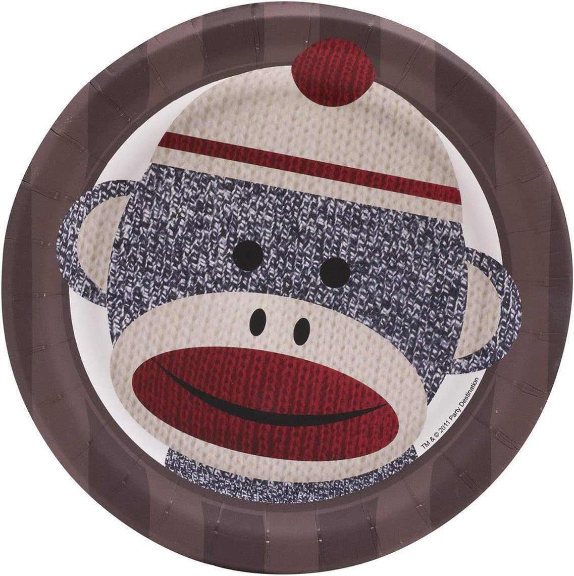 BirthdayExpress Sock Monkey Party Supplies - Dessert Plates (8)