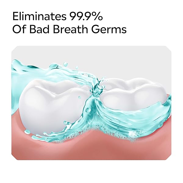 LISTERINE COOL MINT ALCOHOL-FREE MILD MOUTHWASH, ORAL RINSE KILLS 99.9% OF GERMS THAT CAUSE BAD BREATH, LESS INTENSE TASTE, MILD MINT FLAVOR, 1 L