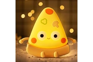 Attivolife Cute Pizza Night Light, Soft Silicone Pizza LED Touch Lamp for Kid, Nursery Portable Nightlight with Dimmable Timer, Kawaii Bedroom Bedside Table Desk Decor for Boy Girl Xmas Birthday Gifts