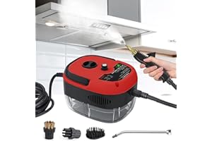 HOMBASING Steam Cleaner, 2500W High Handheld Steam Cleaner, 6 High Speeds Pressure Temperature Steam Cleaning Machine with 3 Brush Heads for Kitchen Furniture Bathroom Car