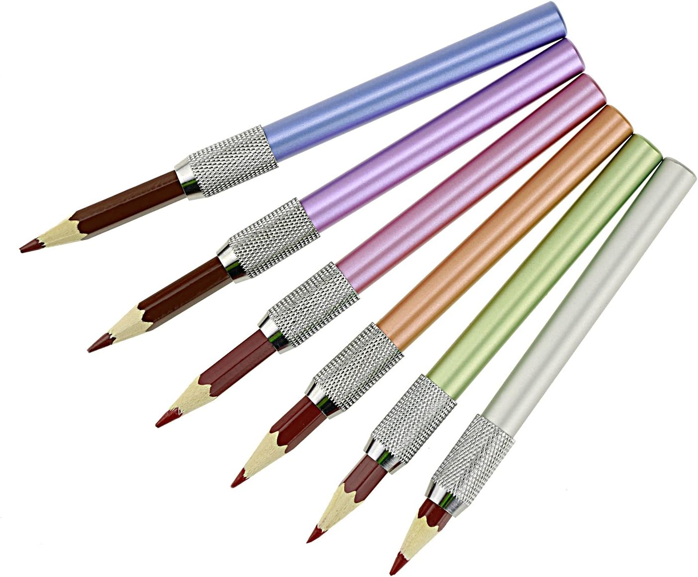 YOUSHARES Aluminum Assorted Colors Pencil Lengthener Pencil Extender