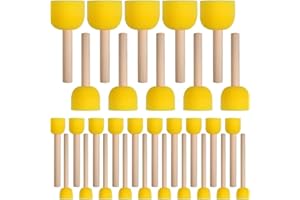 Lot de 30 pinceaux éponges ronds de 4 tailles pour enfants - Matériaux artistiques sûrs pour enfants