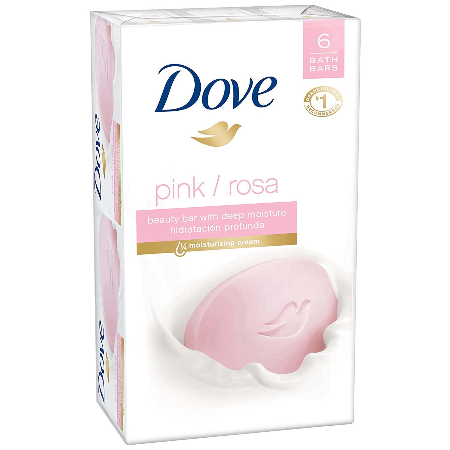 Dove Beauty Bar For Softer Skin Pink More Moisturizing Than Bar Soap 6 Bars, White : Bath Soaps : Beauty