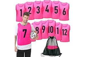 PULUOMASI 12 Pack Team Pinnies Scrimmage Vests Practice Jersey for Men Pennies for Sports Soccer Jerseys for Adult Youth