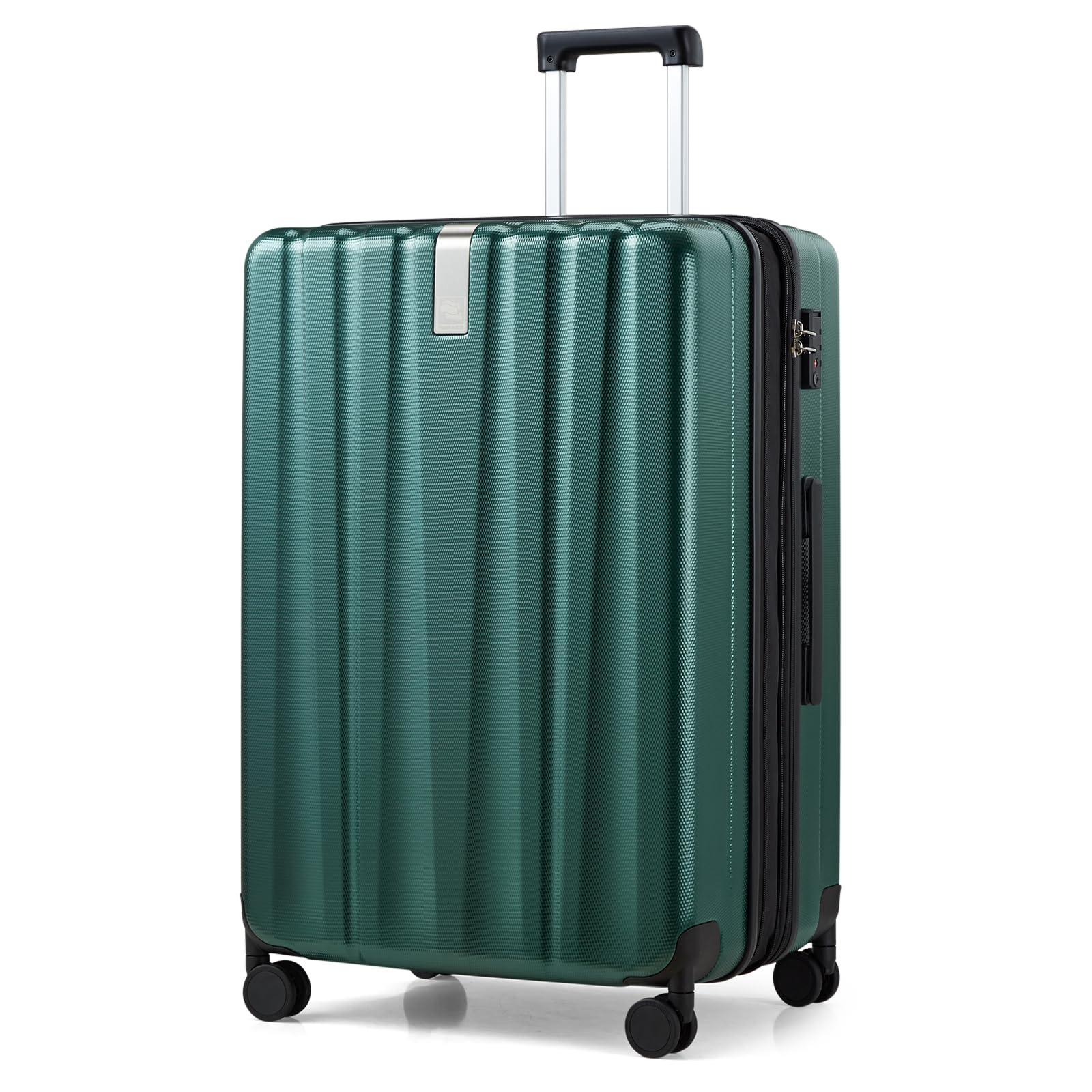 Hanke 29 Inch Expandable Checked Luggage Lightweight PC Hard Shell Luggage Suitcases with Wheels Travel Luggage Rolling Large Suitcase Travel Luggage Bag for Study Abroad.(Blackish Green) Image