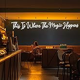 Super Large This Is Where The Magic Happens Neon Signs 81×8.8inch Neon Light for Wedding Backdrop Hand Made Neon Sign for Bachelorette Birthday Party Engagement, Beauty Salon Bar