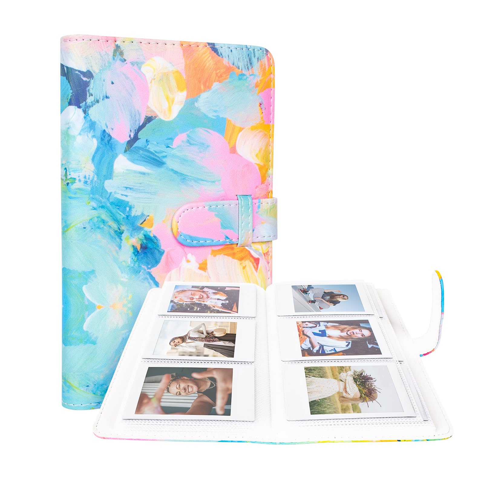 HIYQIN 3-Inch Instax Polaroid Photo Album,96 Pocket Mini Photo Album Book for 2x3 Inch Fujifilm Instax Mini 12 11 9 8 8+ 7s 25 70 90 Instant Camera Film,Colorful Instax Mini Album (Colorful)