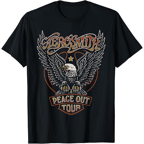 T-shirt Aerosmith Peace Out Farewell Tour 2023-2024 – Homme/Femme – Noir – Coton