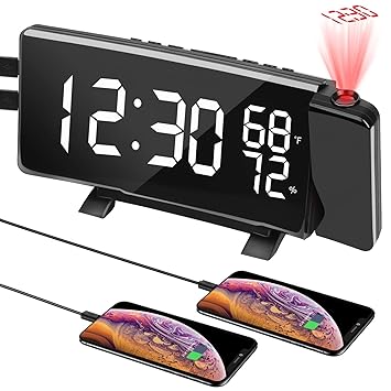 PEYOU[Versión 2019] FM Reloj con Doble Alarma, USB Puerto de Carga ...