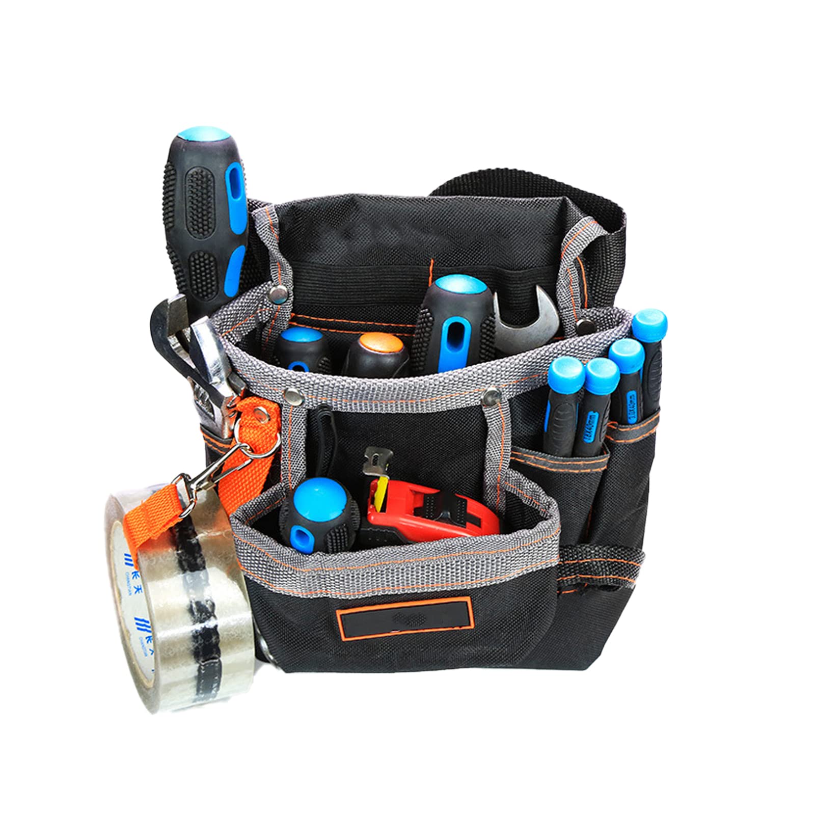 Gardening Tools Belt 7-Pocket Portable Tool Waist Bag Belt Tool Apron for Garden Shears, Wrench, Hammers, Screwdrivers, Fits Most Handle Instrument(Black)