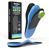 High Arch Support Orthotics Insoles - Welnove Plantar Fasciitis Pain Relief Shoe Inserts for Flat Feet, Foot Pain, Heel Spurs - Fatigue Reduce All-Day Standing Work Boot Insoles Men & Women (L)