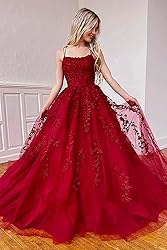 Chicbridal Lace Appliques Ball Gowns Spaghetti