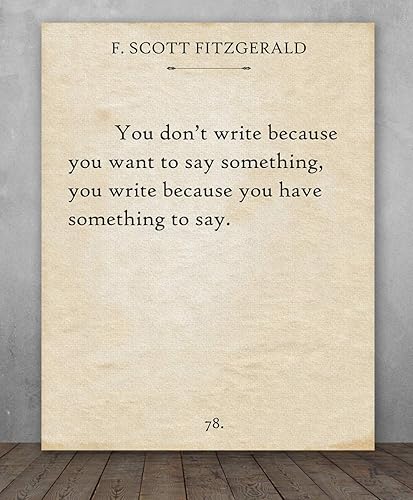 Amazon Com Poster F Scott Fitzgerald You Do Not Write