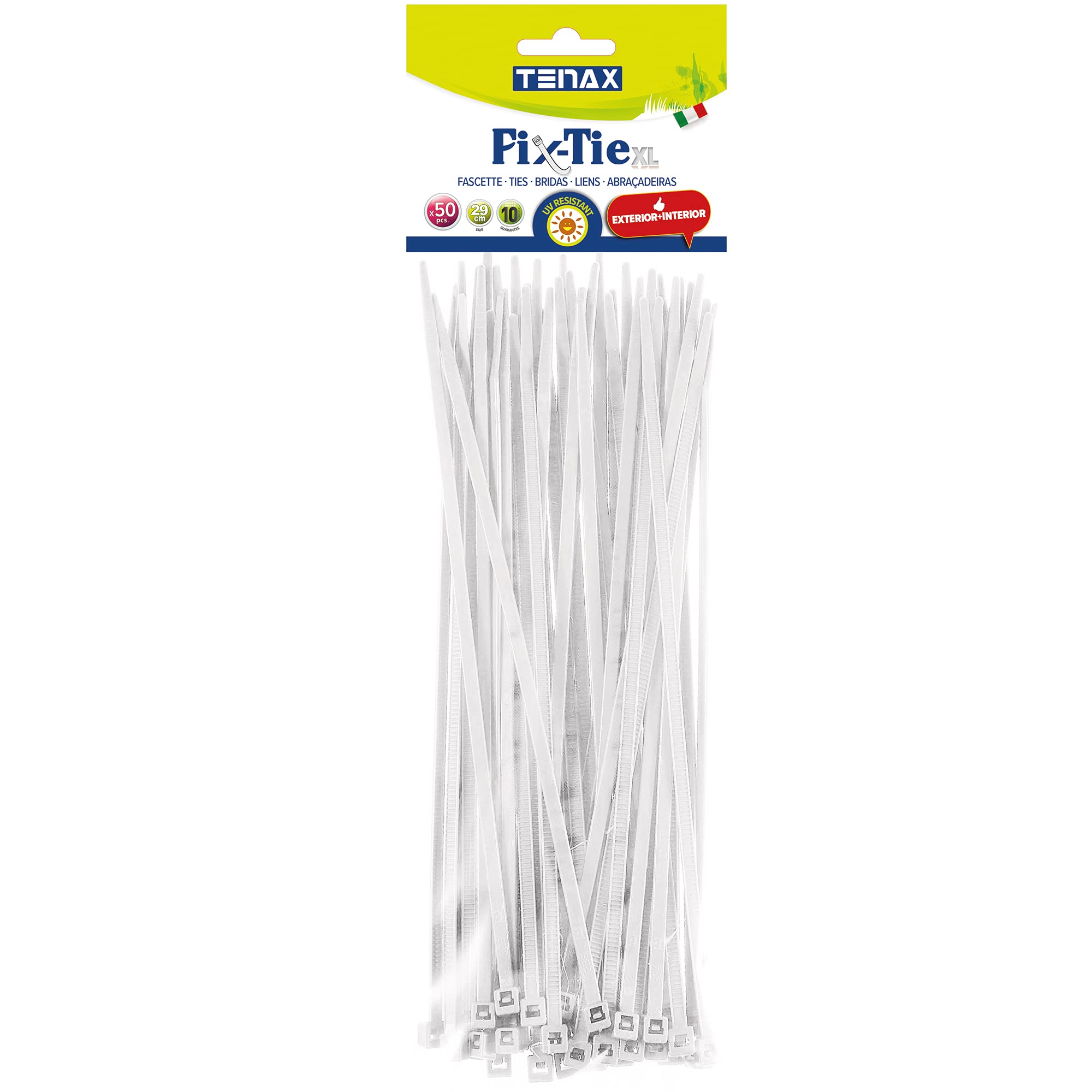 Tenax Plastic, Fix-Tie XL, Length 29cm, Pack of 50, Fixing Ties, White