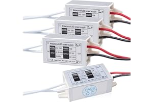 24V Power Supply 15 Watts LED Driver, Klarlight IP67 Waterproof DC 24V LED Transformer 110V AC to 24V DC Converter Outdoor LED Driver for LED Strip Lights CCTV Security Camera LED Displays (4-Pack)