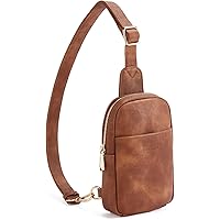 INICAT Crossbody Sling Bag For Women - Faux Leather Fanny Pack, Adjustable Strap, Multi-Pocket (Ivory)