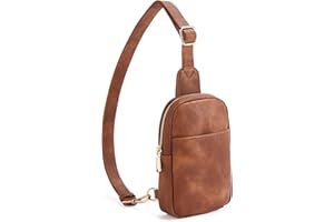 Telena Small Sling Bag for Women Leather Crossbody Fanny Packs Chest Bag for Women