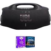 JBL Boombox 4 Portable Bluetooth Speaker Black Powerful Pro Sound Deep Bass Waterproof Wireless Speaker with AudioTrends Bundle for Outdoor Parties Travel and Entertainment