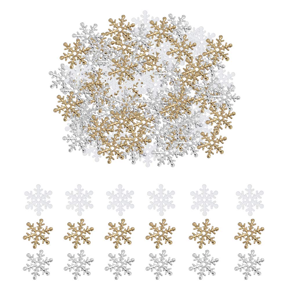 600PCS Christmas Confetti Glitter Snowflakes Table Confetti Silver Gold Snowflake Sequins for Christmas Holiday Party Decorations