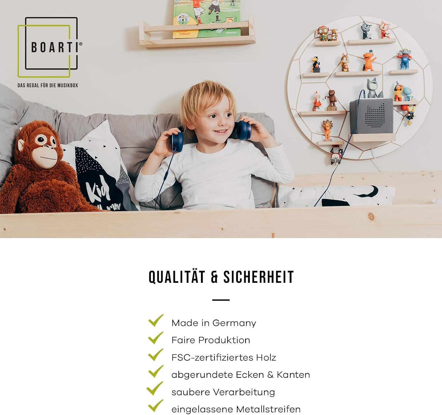 BOARTI Children's Shelf, Pink, Herz 2er Set - Image 4