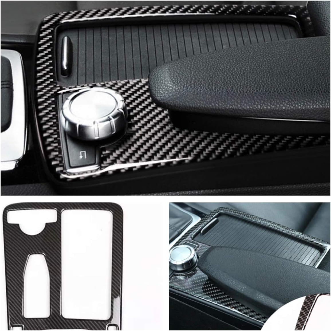 FFZ Parts Carbon Look Centre Console Cover Frame Suitable for C E Class W204 W212 S204 S212 C43 C63 E43 E63