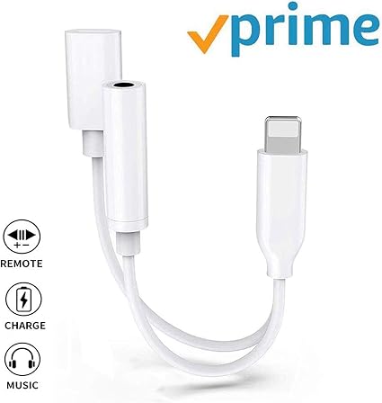 Adattatore per Cuffie per iPhone X Cavo Jack da 3,5 mm Aux Audio Adapter  Splitter per iPhone 8 7Plus 8Plus 7 X/XS Cuffie Dongle Music \u0026 Charge Cavo  Convertitore Supporto Tutti iOS