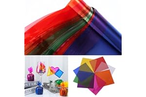 240 Pcs Cellophane Sheets, BetterJonny 15.5X15.5cm Transparent Colored Cellophane Wrap Treat Candy Small Gifts Wrapping Color