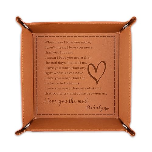When I Say I Love You More Leather Valet Tray, Custom Wedding