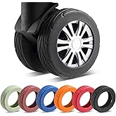 Wanzhuango 8Pcs Upgrade Luggage Wheel Covers, Travel Accessories (Black) | Wear-resistant & anti-noise silicone covers. Fits 2-2.4