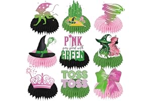 SATANKYA 9 Pcs Witch Theme Centerpiece Table Decoration Witch Theme Honeycomb Centerpieces Honeycomb Table Toppers for Witch Party Supplies Witch Party Table Decoration