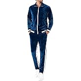 RPOVIG Velour Tracksuit Sweatsuit Velvet:Men's Jogging track suit 2 Pieces Set Zip Up Sweatshirts Jacket Pants With Pockets