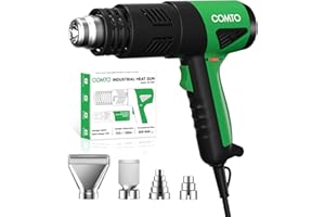 COMTO 1800W Industrial Heat Gun, Fast Heating 122℉-1202℉ Variable Temperature Control Overheat Protection 2 Speed Air Flow wi