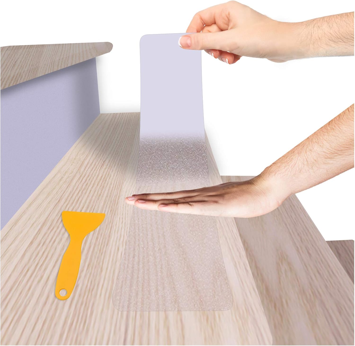 Clear NonSlip Stair Treads Tape (10 Pack) 4" x 24" Pre Cut AntiSlip