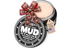 Bossman MUDstache Unscented Mustache Wax for Men (1 oz) – Strong 24-Hour Hold, Non-Tacky & Easy to Apply for Taming & Styling