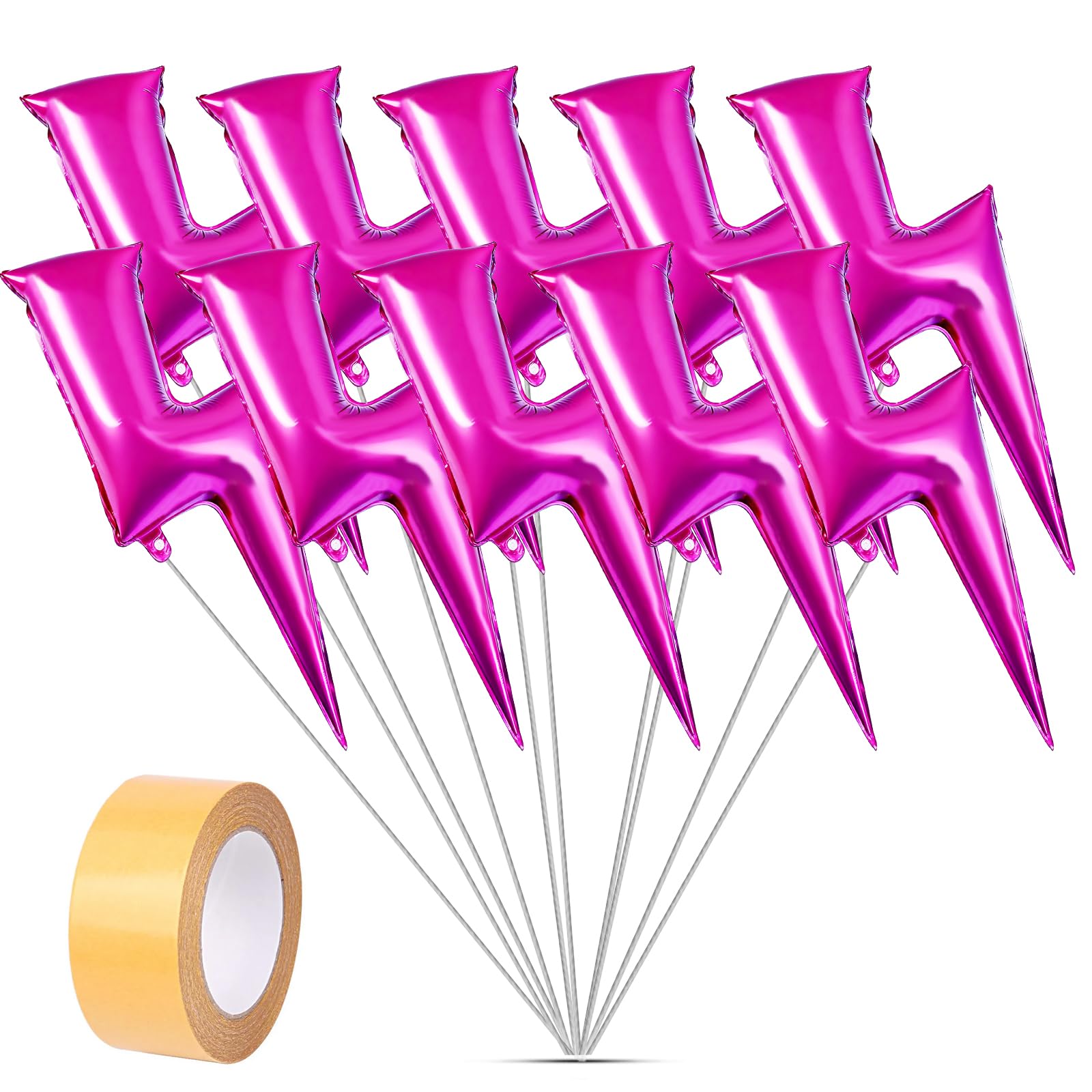 Photo 1 of 10 Pcs Lightning Bolt Balloon, 45 Inch Flash Foil Party Balloons, Lightning Bolt Shape Foil Decoration for Birthday Wedding Graduation Decor