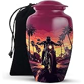 KARYLIZ Motorcycle Urn for Men - Adult Cremation Urns for Burial in Ground - Large Funeral Urn for Human Ashes - Decorative Urns for Human Ashes Adult Female & Male 10 Inch