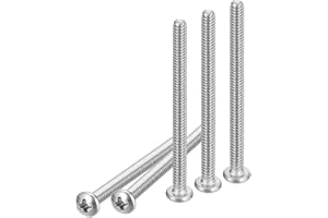 DTGN #4-40x2 Pan Head Machine Screws, 100Pcs 304 Stainless Steel, Phillips Drive, UNC Full Thread, Bright Finish, Screws Bolts Kit