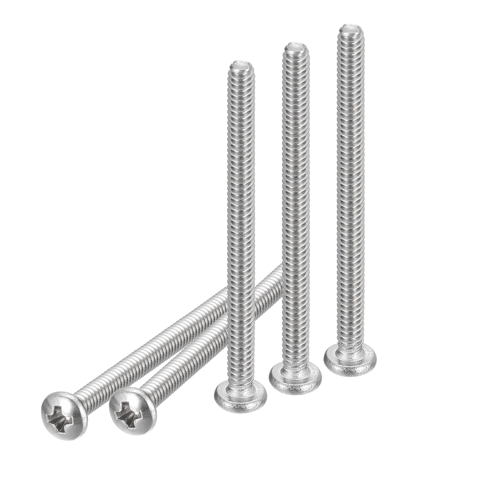 DTGN #4-40x1-1/2" Pan Head Machine Screws, 100Pcs 304 Stainless Steel, Phillips Drive, UNC Full Thread, Bright Finish, Screws Bolts Kit