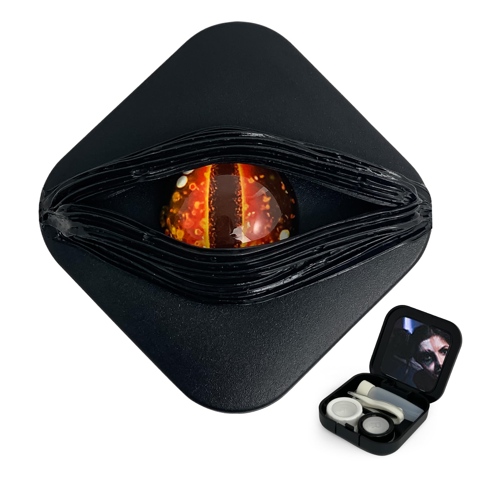 UpaClaire Contact Lens Case, Color Contact Lens Removal Kit - Red Devil's Eye