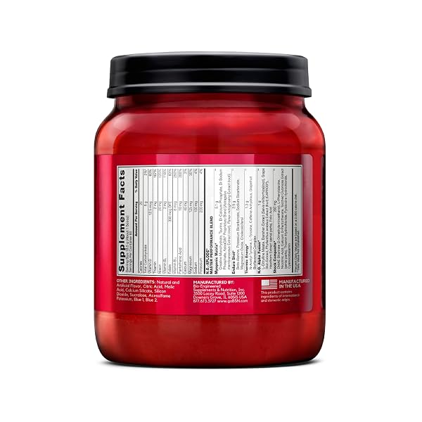 BSN N.O.-XPLODE PRE WORKOUT POWDER, ENERGY SUPPLEMENT FOR MEN AND WOMEN WITH CREATINE AND BETA-ALANINE, FLAVOR: BLUE RAZ, 60 SERVINGS