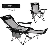 #WEJOY 2-in-1 Reclining Camping Chair with Footrest for Adults Folding Lounge Chair with Adjustable Backrest Lightweight Camping Chairs Heavy Duty Camp Chairs for Outdoor