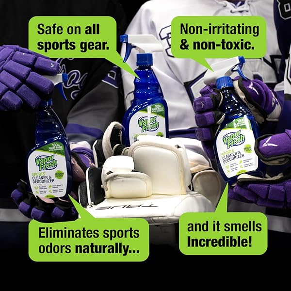 VAPOR FRESH SPORTS CLEANER AND DEODORIZER – FOR BOXING GLOVES, SPORTS PADS, HELMETS, GYM BAGS, GYM EQUIPMENT AND MORE – NATURALLY POWERED BY PLANTS, 16 FL OZ (1-PACK)