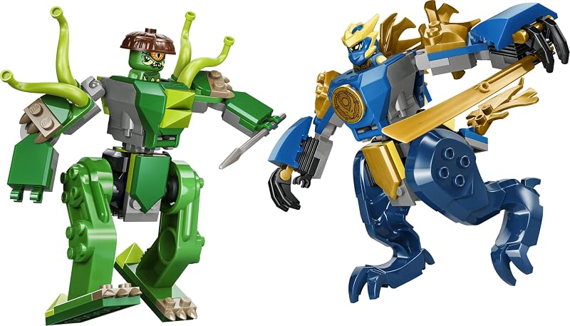 Ninjago Combate del Meca-Dragón de Jay - 2 Figuras de Acción, 2 Minifiguras Ninja, Catanas y Espadas de Juguete - Regalo de Cumpleaños para Niños de 4+ Años y Fans de la Serie - 71853